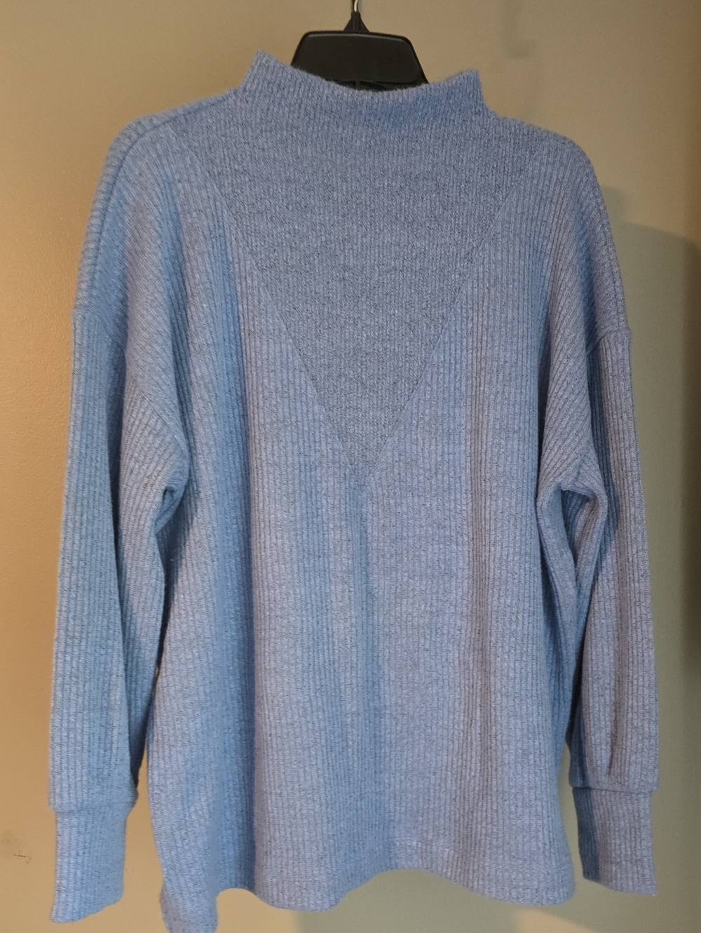LOFT Light Blue Ribbed Mock Neck Sweater Size XL